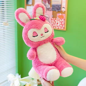 HECION morbido carino fragola fiaba rosa dormire Bedtime coniglio peluche bambola carino regalo di pasqua bambole regalo Barbiepink - Product Image 6