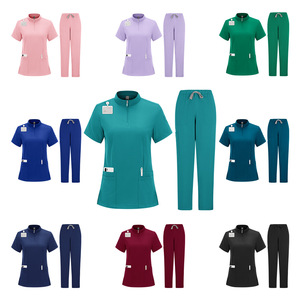 Women Hospital Uniform <b>Set</b> Moisture Wicking Split Design Workwear For Nurses <b>Doctors</b> Spa Salon Use - Product Image 2