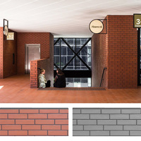 Panneau de façade en fibro-ciment poli de la série Brick, revêtement mural extérieur, bardage, matériau de construction pour hôpital