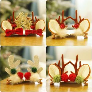 Nuevas pinzas para el cabello navideñas, lindos accesorios para el cabello con forma de asta de reno, horquillas para el cabello con forma de cuerno de alce para decoración navideña - Product Image 5