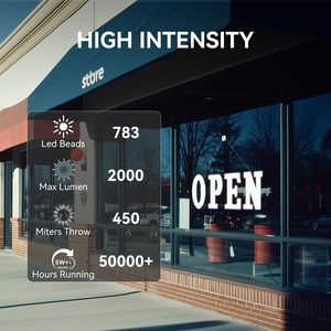 Led Open Sign 40x14 Remote Control High Bright Business Display Static Text Electric Sign Plug Powered - Product Image 3