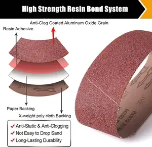 12-Piece Set Of 4" X 36" Sanding Belts 60-400 Grit Belt Sander Sandpaper Abrasive Tools For Various Crafts