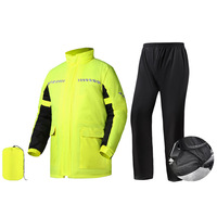 Combinaison de pluie de moto pour homme avec logo personnalisé, haute visibilité, respirante, confortable, de type divisé, réfléchissante, en nylon de sécurité