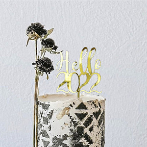 Nuevo diseño acrílico pastel decoración Plugin Happy Holidays Año Nuevo número pastel Topper - Product Image 4