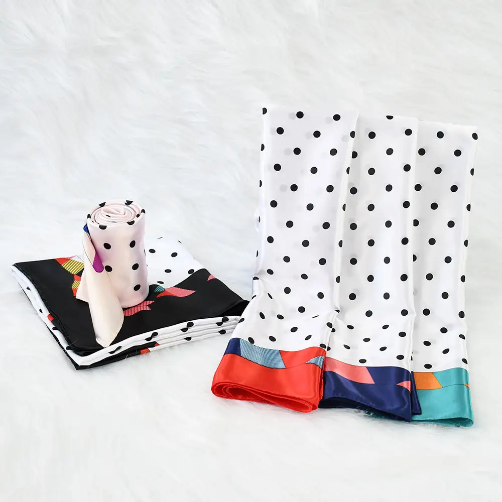 CHENGHE Satin benutzer definierte Luxus Rand Schal für Frauen Quadrat 90*90 cm Designer Handtasche Drucken ethnische Schals