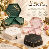 Boîte en papier hexagonale biodégradable de qualité alimentaire personnalisée, fermeture magnétique, emballage écologique pour bonbons, chocolat, biscuits, pizza