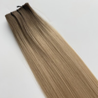 Stock en gros de cheveux vierges européens 100% naturels, aspect invisible, double trame, pour extensions capillaires 1B