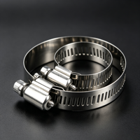 304 Stainless Steel American Type Bolt Hose Clamp Polished Silver Finish for General Industry Mining Pipe Fastening