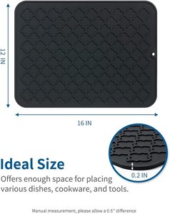 Tapete de Silicona Impermeable para Mesa de Cocina, Tapete de Silicona para Secar Platos, Resistente al Calor, Accesorio para la Encimera de la Cocina - Product Image 6