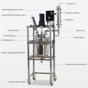 Réacteur de cristallisation en acier inoxydable double couche, chauffage électrique de laboratoire, distillation haute pression, agitateur - Product Image 2