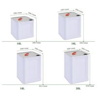 Bidon rectangulaire en fer blanc doré de 18 L avec bec verseur flexible, fût métallique de 16,5 kg pour huile d'olive alimentaire, conteneur métallique avec bec verseur escamotable