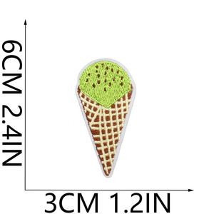 Patch thermocollant brodé vert Matcha, motifs crème glacée, dessert, thé au lait, gâteau, biscuit, beignet, café pour la décoration de vêtements d'enfants, sacs et chapeaux - Product Image 4