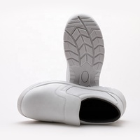 Chaussures de sécurité blanches sans lacets, pointures à double couture, avec antistatique