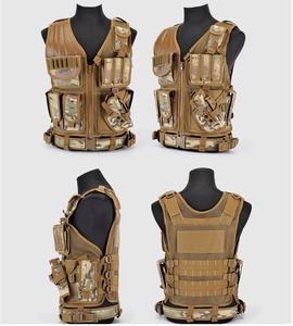 เสื้อกั๊กยุทธวิธีป้องกันกลางแจ้งกระเป๋าคาดหน้าอกไนลอนอุปกรณ์ป้องกันส่วนบุคคลดีไซน์ใหม่ - Product Image 4