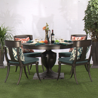 Ensemble de meubles de jardin en aluminium moulé moderne, durable, confortable et portable, table et chaises pour l'extérieur, idéal pour le jardin, l'hôtel, le parc