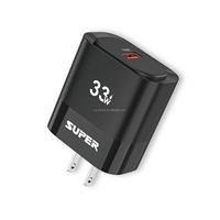 Chargeur rapide pour téléphone portable 33W avec prise US EU, QC3.0, USB, câble Type C, adaptateur de voyage USB à charge rapide 33W