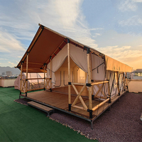Tente de villégiature quatre saisons durable, structure en bois massif de qualité supérieure, hébergement de luxe pour le glamping, une chambre et un salon intégrés