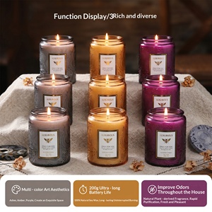 Luxury Embossed Glass Jar Scented <b>Candles</b> Natural Soy Wax Long Lasting Aromatherapy <b>Candles</b> - Product Image 6