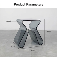 Table basse moderne nordique petite table basse en acrylique lumineuse de luxe simple personnalité transparente sièges mobiles tables de chevet d'angle