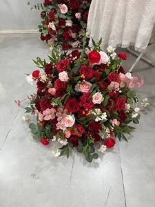 ดอกไม้ประดิษฐ์สำหรับงานแต่งงานชุดการจัดดอกไม้ผ้าไหมสีแดงดอกกุหลาบประดิษฐ์ลูกบอลกลางดอกไม้ซุ้มสำหรับงานแต่งงาน - Product Image 4