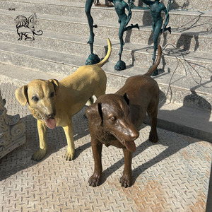 Estatua <span class=keywords><strong>de</strong></span> Perro <span class=keywords><strong>Labrador</strong></span> Sentado <span class=keywords><strong>de</strong></span> Tamaño Real para Jardín, Parque o Patio, Escultura <span class=keywords><strong>de</strong></span> Perro <span class=keywords><strong>de</strong></span> Bronce BLVE - Product Image 1