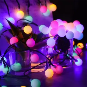 LED 따뜻한 흰색 볼 문자열 조명 플러그 유선 도매 흰색 유리 크리스마스 테이블 탑 LED 조명 크리스마스 트리 장식