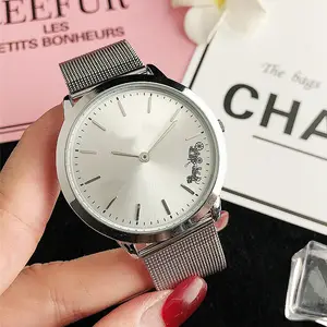 Slim mens שעון des הנובו montre לשפוך femme נשים של מתכת שעון נירוסטה רשת יוקרה שעון תוצרת סין