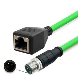 Câble Ethernet industriel personnalisé M12 Code D <span class=keywords><strong>RJ45</strong></span> Profinet EtherCAT Ethernet/IP prise de courant codée 4 broches D à <span class=keywords><strong>double</strong></span> extrémité en cuivre 6A - Product Image 4