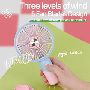 Quạt <span class=keywords><strong>mini</strong></span> USB sạc lại được DD8013T, nhỏ gọn, thời trang, dùng để để bàn, ngoài trời, bán buôn, cầm tay, 3 tốc độ, dùng pin - Product Image 4