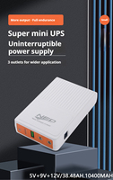 Pengisi daya baterai Lithium UPS Mini 10400mAh, pelindung catu daya tanpa sakelar 9V 12V 24V untuk Port Poe Router Wifi