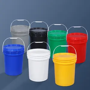 Seau en plastique épais de 5 gallons avec couvercle à vis et récipient à paille pour emballage de solvant de peinture