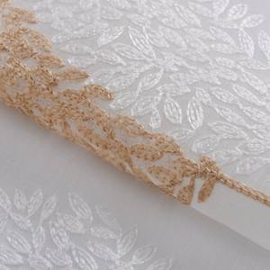 Rideaux de fenêtre à broderie blanche populaires Rideau transparent en tulle à oeillet translucide pour le salon - Product Image 3