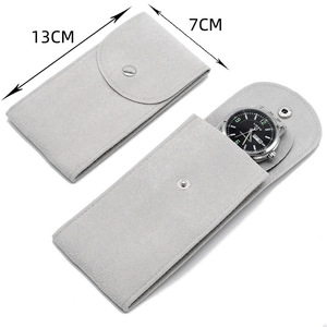 Bolsa Organizadora de Viaje para Relojes con Funda de Terciopelo Personalizada, Bolsa para Relojes de Cuero de Gamuza, Bolsa para Joyas de Microfibra de Gamuza, para Perfumes Finos - Product Image 2