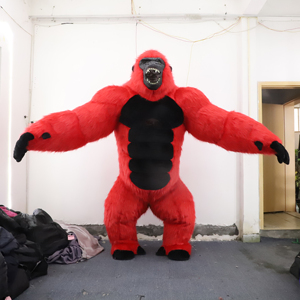 Costume de mascotte de <span class=keywords><strong>gorille</strong></span> rouge en peluche gonflable OEM de 2.6m nouveau personnage de conception pour King Kong inspiré de fête pour les costumes de films télévisés - Product Image 1