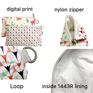 Customized Recycled <b>Tyvek</b> <b>Paper</b> Zipper Bag Comestic Makeup Shopping Bag - Product Image 6