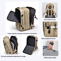 Haut de gamme hommes grande capacité voyage transfrontalier sac à dos Double épaule pochette d'ordinateur confortable sac d'affaires extensible