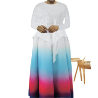 Robe décontractée plissée Miyake à dégradé de couleurs avec motif floral et ceinture pour grandes tailles ODM