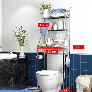 Nouvel organisateur de <span class=keywords><strong>rangement</strong></span> de salle de bain en métal de qualité supérieure, étagère <span class=keywords><strong>sur</strong></span> pied au-dessus des toilettes <span class=keywords><strong>à</strong></span> double niveau pour balcon et usage domestique - Product Image 6