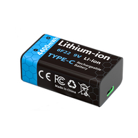 PUJIMAX Baterai Lithium Isi Ulang Kapasitas Tinggi 9V USB Type C Pengisian Daya Dual Pack Radio Portabel dengan Speaker Tersedia