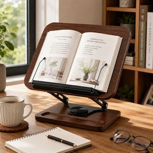ออกแบบใหม่เพื่อความสบาย สร้างขึ้นเพื่อการใช้งานตลอดชีวิต แท่นวางหนังสือ MDF ระดับพรีเมียม ปรับความสูงได้ รองรับอย่างมั่นคง ดีไซน์ตามหลักสรีรศาสตร์ สีดำ - Product Image 3