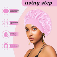 Gorro de Satén Personalizado al por Mayor para Mujer, Gorro para Dormir, Banda Ancha Ajustable, Suave, para Cabello Rizado, Playa, Deportes al Aire Libre, con Logotipo