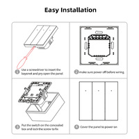 Interruptor de Luz de Pared Inteligente WiFi para la UE, Doble Polo, Sin Cable Neutro, Control Remoto por Voz, Compatible con Alexa y Google Home