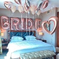 5 ballons en aluminium doré rose de 32 pouces en forme de lettres pour mariée, pour décorations de mariage, Saint-Valentin et de remise de diplôme - Durables