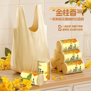 Sacs poubelles parfumés à l'osmanthus, portables, extra-épais, en plastique 'type gilet', parfumés, pour cuisine et bureau - Product Image 2