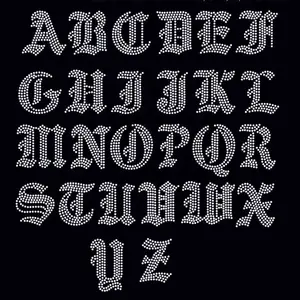 Пользовательский Старый английский шрифт Железный на кристаллах со стразами