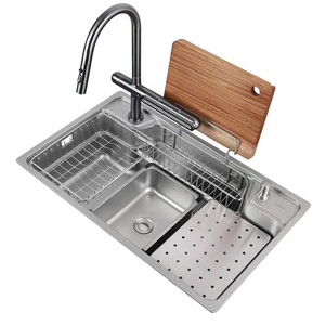 Intelligente in acciaio inox singolo ciotola lavello da cucina pioggia cascata Design Pull rubinetto per uso domestico lavastoviglie - Product Image 2