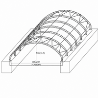 Abri d'entrepôt extérieur moderne en dôme conteneur à double structure 46ft x 40ft, capacité de charge de neige 1.5kN/m, pour garage de stockage en vrac et garage automobile