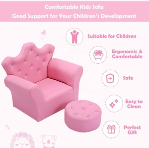 Sofá popular de América del Sur para niños, sofá de princesa con decoración de diamantes, sillón para niños y niñas - Product Image 5