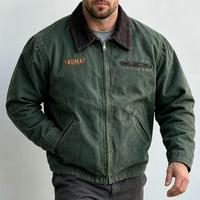 Veste de travail vintage doublée en sherpa, style Detroit, pour hommes