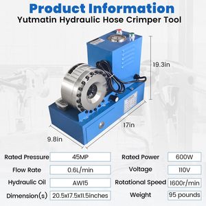 Yutmatin Electric Hydraulic Hose Crimper 110V 150 <b>Bar</b> With 9 Dies For Ac Lines Farm Use - Product Image 6